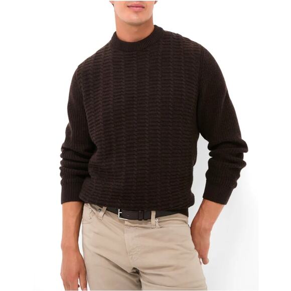 Barbour Men's Dark Oak Cleveland Crew Neck Sweater Size L